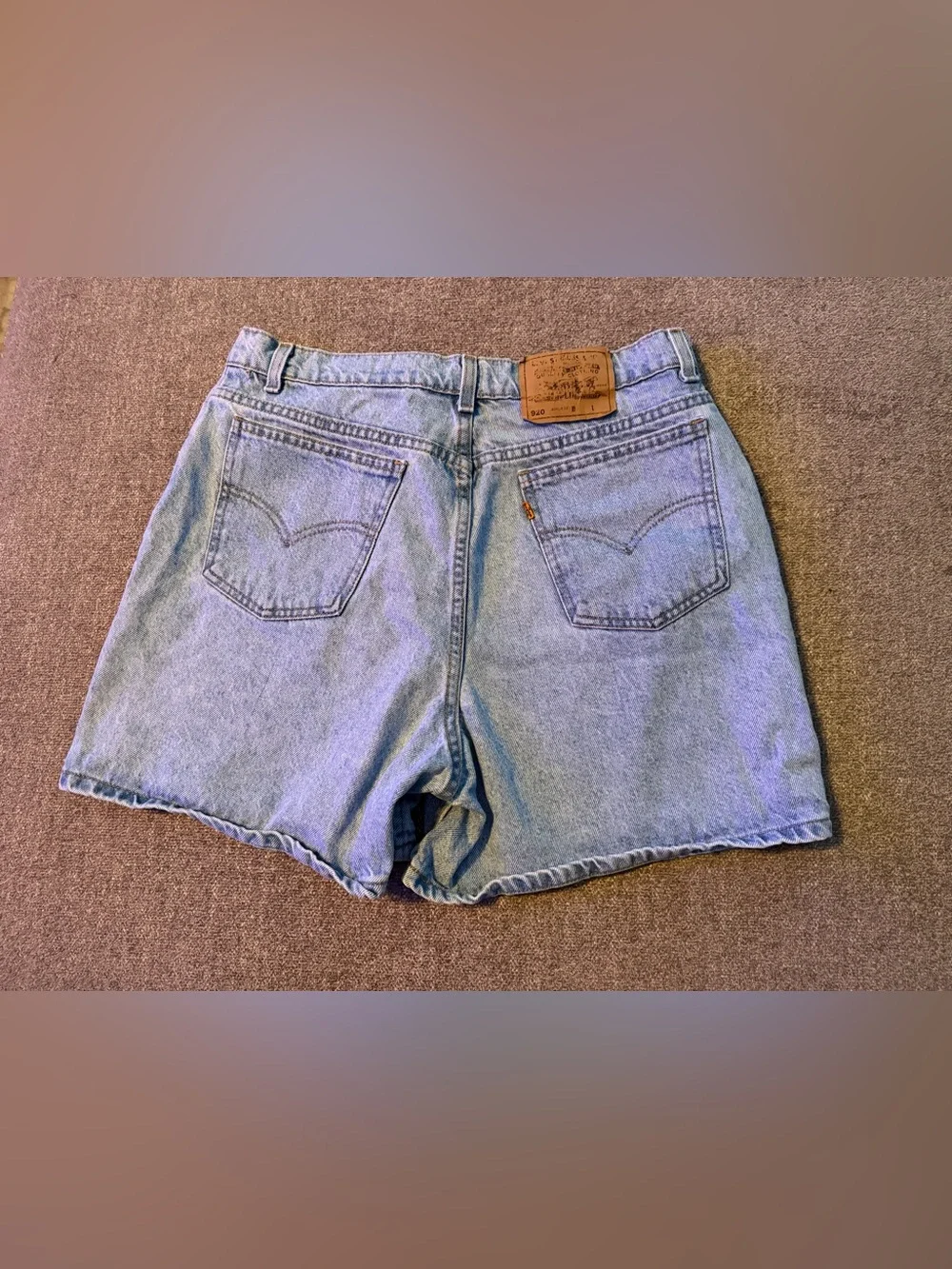 Vintage Levi 920 Regular Fit Jean Shorts Orange Tab